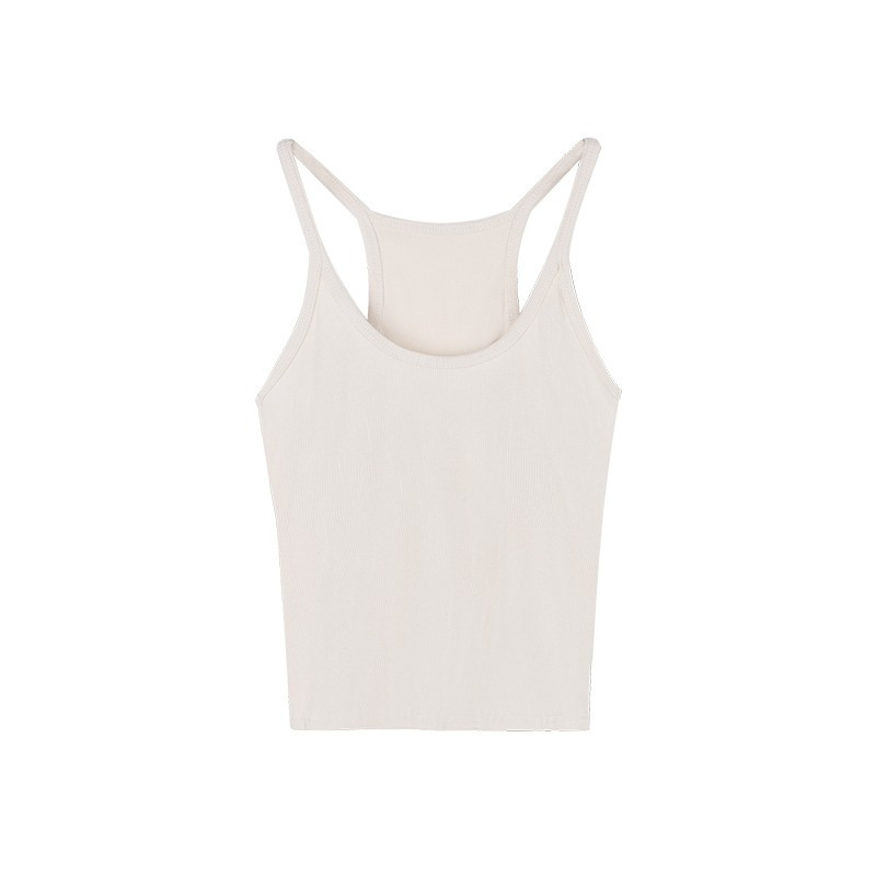 2023 New Cross-border Sexy Fashion Sling Solid Color Personalized Sling Slim-fit Vest Clothes Women's Short Pure Desire