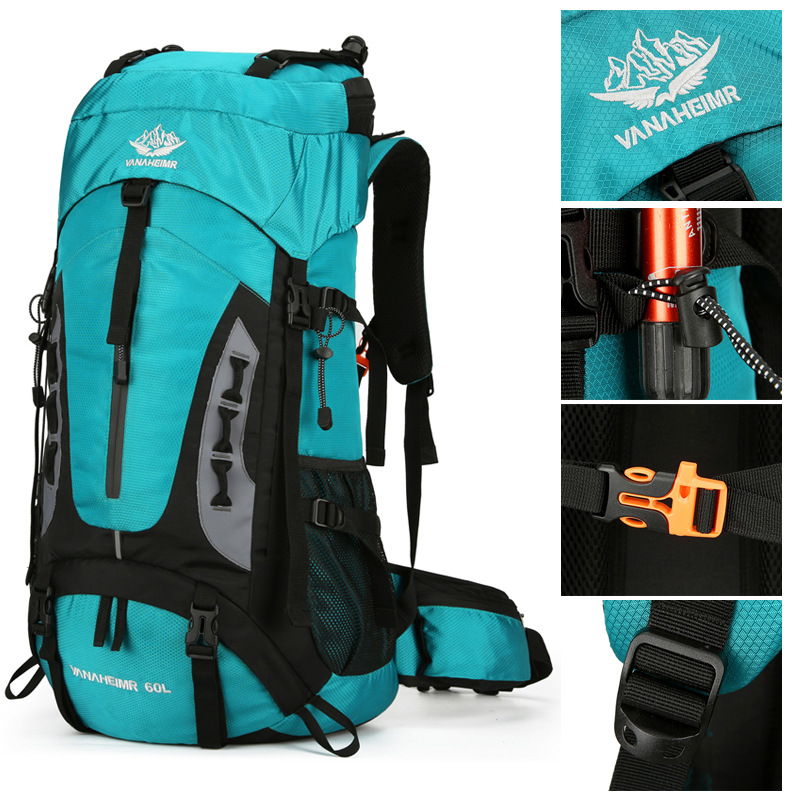 Outdoor large capacity mountaineering bag 65 L camping tent backpack unisex travel hiking sports luggage bag