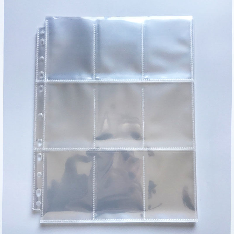 Jiugongge PP loose-leaf transparent card book inner page game card star card four-cell collection book 11-hole A4 card page