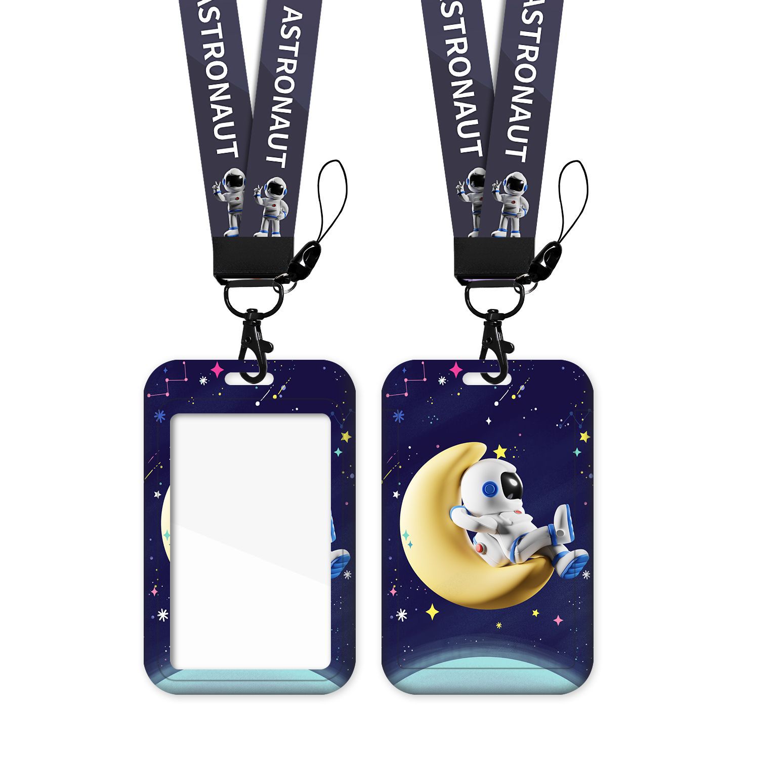 Cartoon astronaut card cover entrance guard bus citizen meal card student creative anti-lost transfer badge kindergarten school card