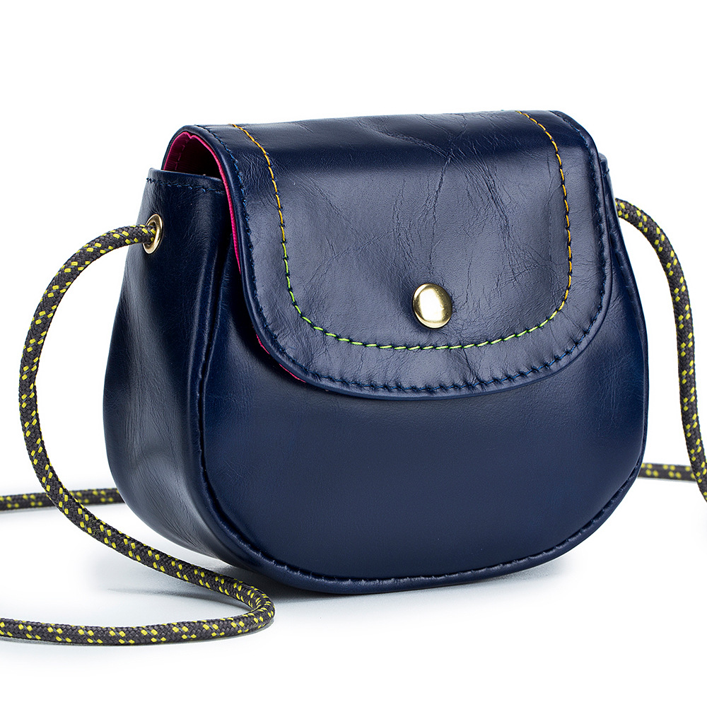New Genuine Leather Mini Coin Purse Women's Casual Fashionable Shoulder Crossbody Small Bag Retro Red Bag for Women