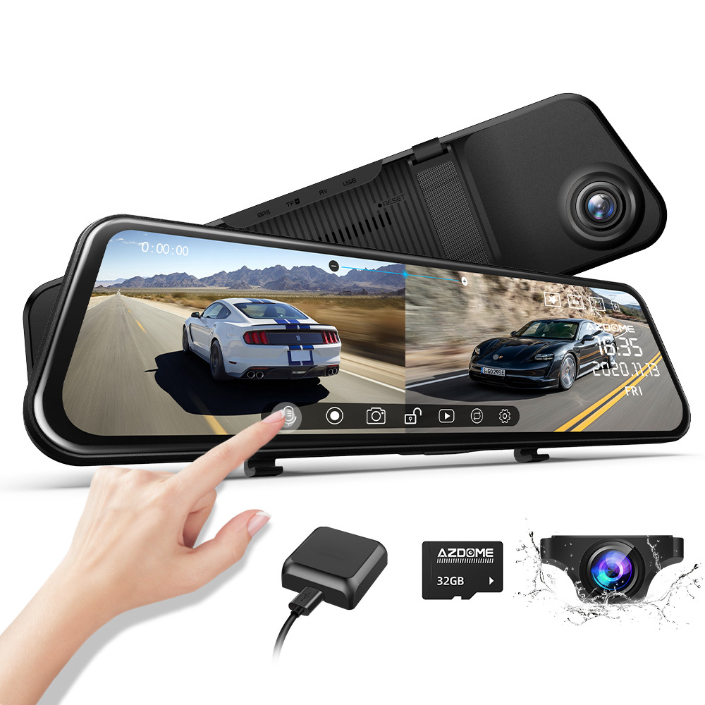 Cross-border AZDOME rearview mirror driving recorder PG17 HD wide-angle WIFI night vision GPS driving track