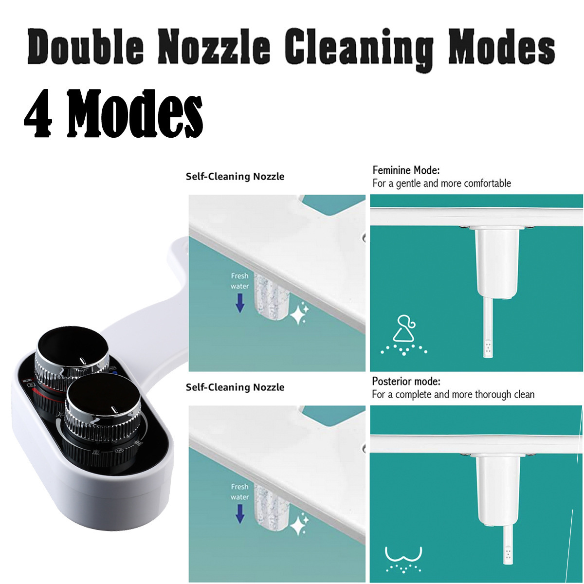 The body cleaner intelligent unplugged cold and hot water simple installation women's washing device Women's fart washing buttocks double nozzle toilet cover plate