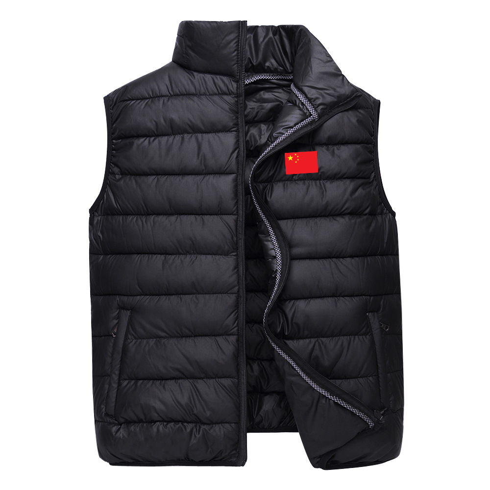 Middle-aged men's light down cotton waistcoat multi-color optional fertilizer plus large dad stand collar to keep warm