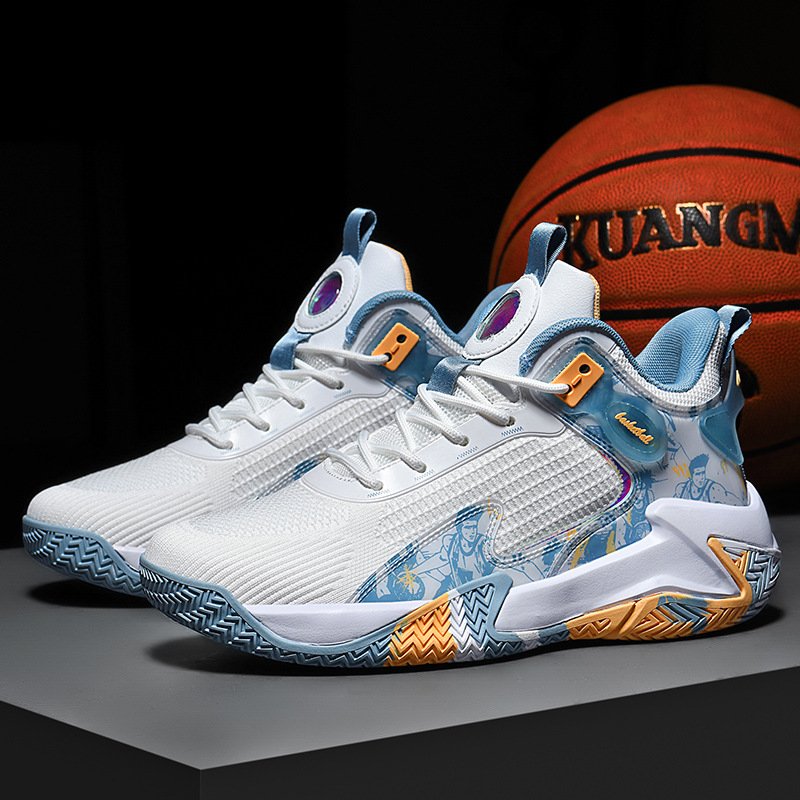 Basketball Shoes Men's Flying Weaving Sports Casual Shoes Men's Shoes Large Size 47 48 Breathable Mesh Shock Absorbing Anti-Slip Wear-Resistant Sneakers