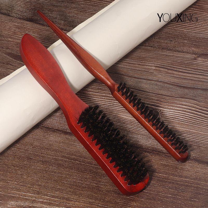 Foreign trade wholesale bristle beard brush Lotus wood oil head brush men beard modeling care cleaning brush hair comb brush