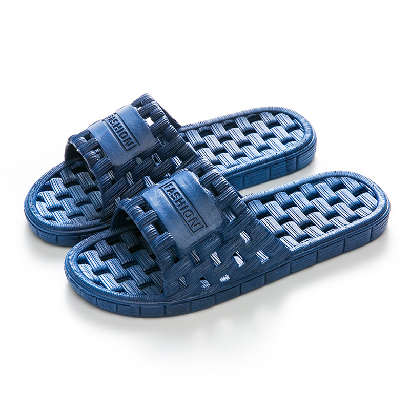 Bathroom slippers women and men wholesale hollow soft thick bottom mute bathhouse non-slip bathroom home leaky shoes