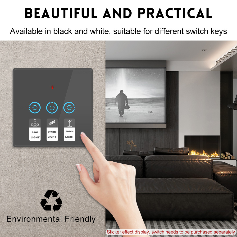 Touch switch English icon sticker text label button wall household appliance logo cold tropical adhesive