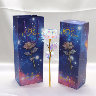 Color Gold Rose Simulation Gold Rose Gold Plated Rose Color Gold Rose Gift Box Mother's Day Valentine's Day Gift