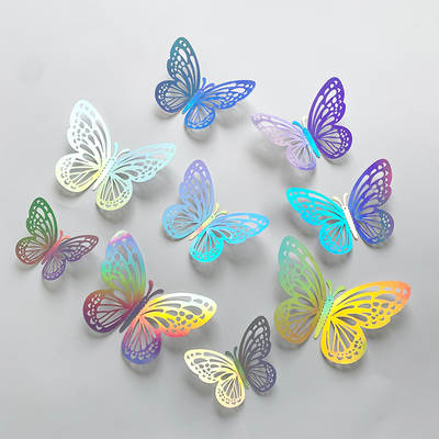 Foreign trade 3d Three-Dimensional Hollow butterfly wall stickers living room wall decorations holiday layout warm and romantic self-adhesive stickers