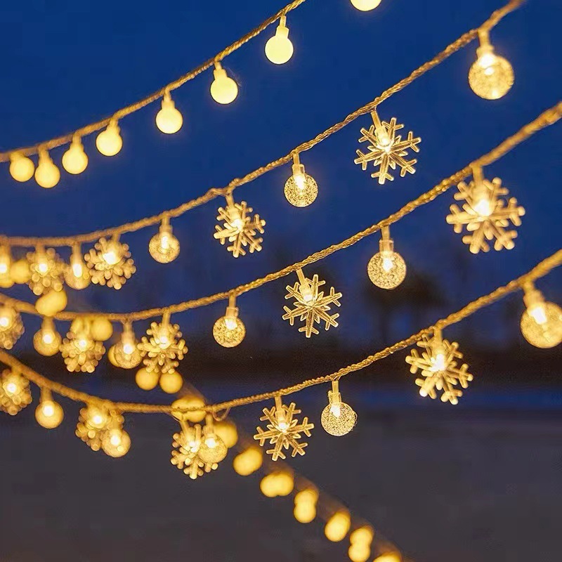 Solar string lights Christmas holiday outdoor camping tent canopy wedding decoration star lights round ball lights wholesale