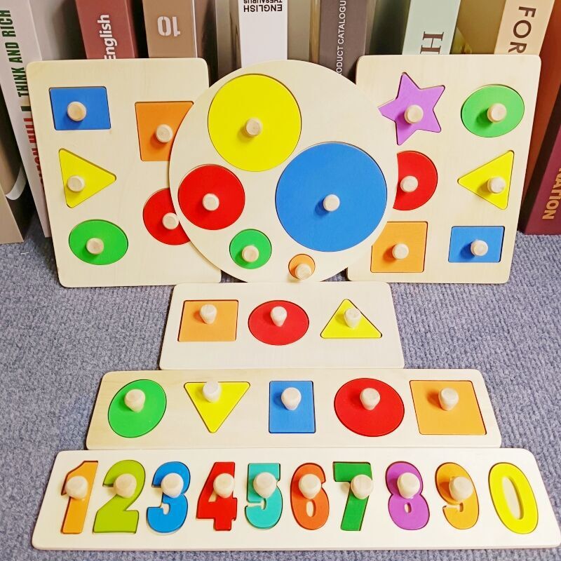 Montessori teaching aids geometric figure Panel Intelligence puzzle puzzle round shape matching cognitive early education children's toys