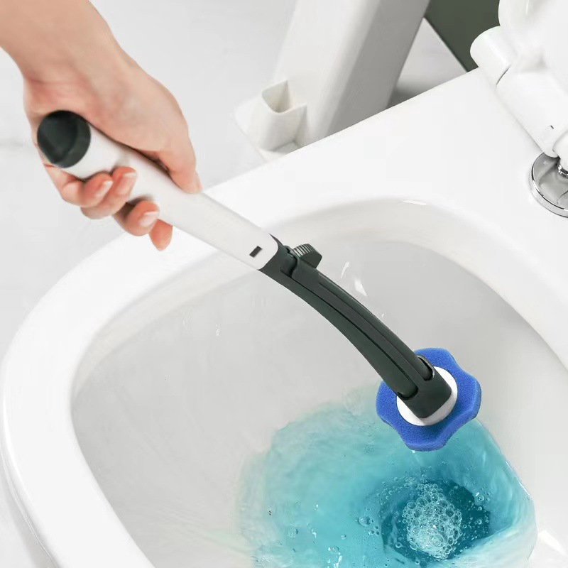 Disposable toilet brush set no dead angle toilet brush no hole wall-mounted toilet brush with cleaning replacement head