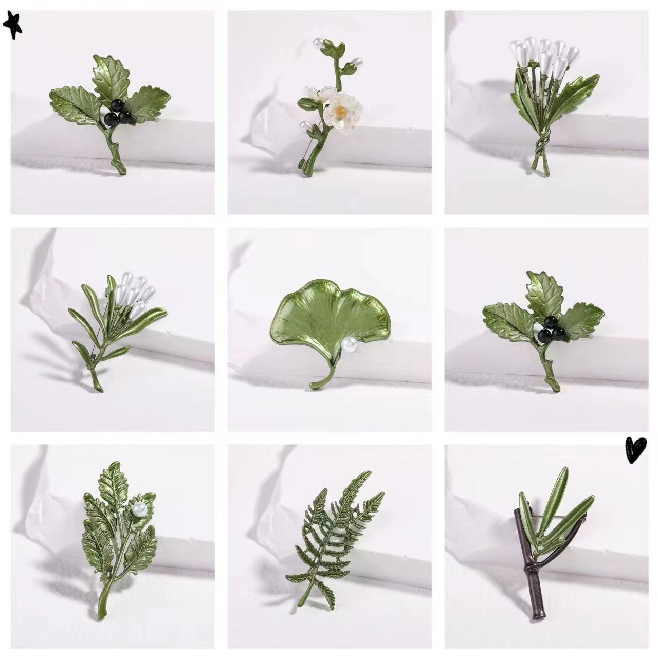 Factory wholesale retro corsage literature and art model bamboo buckle bamboo green brooch green bamboo cardigan buckle scarf pin