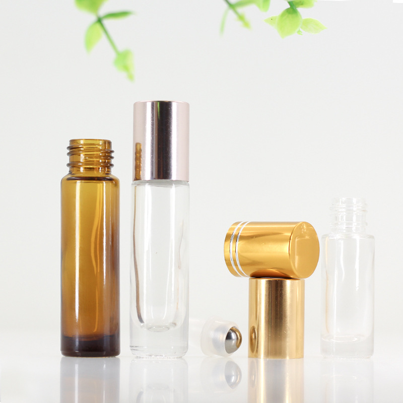 Thick Tea Brown 5ml Glass Walking Bead Bottle Perfume Packed Bead Bottle Cosmetic Bottle