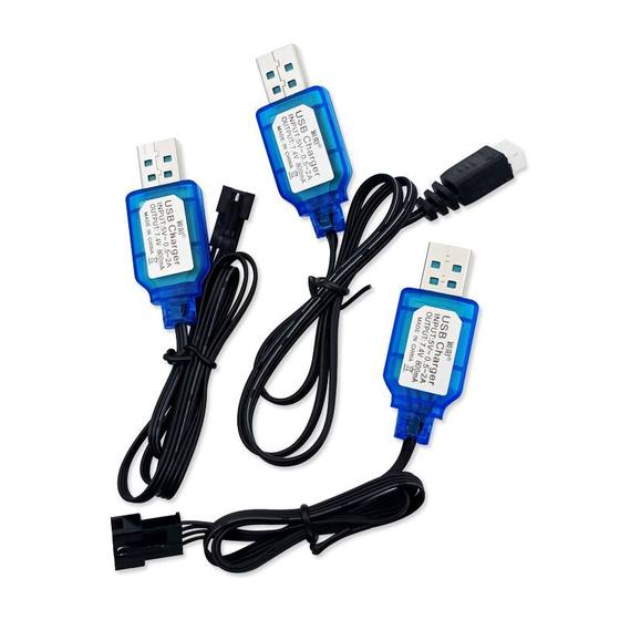 7.4V SM connector XH connector charging line with Protection Board full green light display electric toy charging line