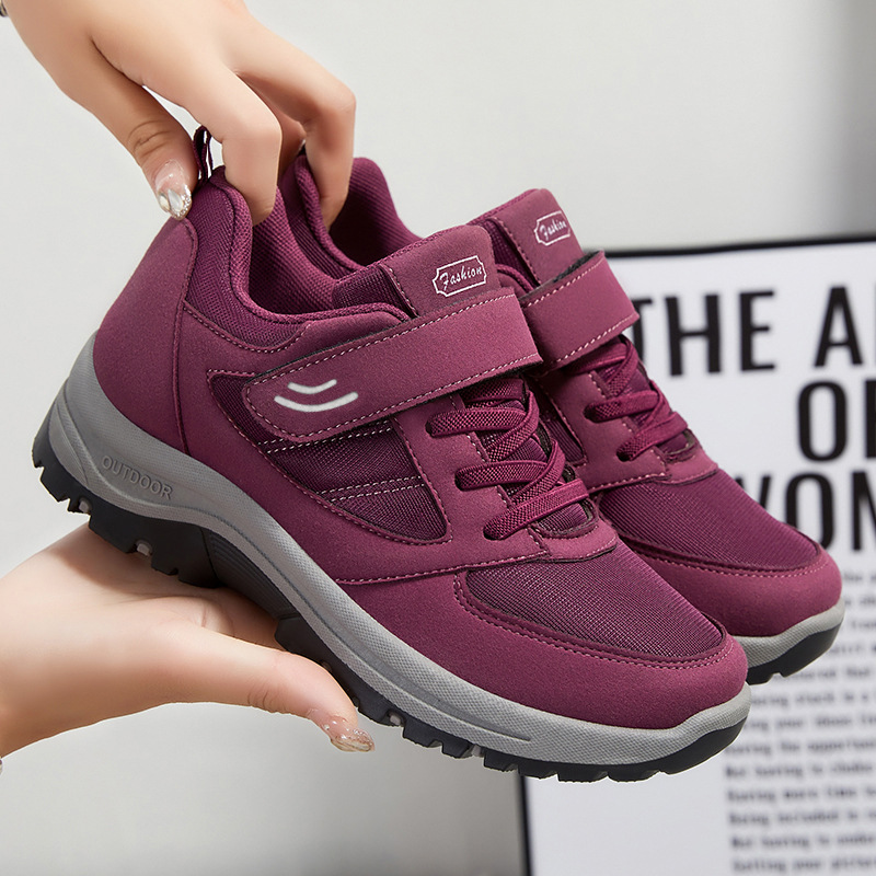 Walking shoes spring new middle-aged and elderly mother shoes Velcro sneaker wholesale climbing bottom sneaker women