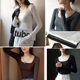Modal T-shirt 2024 autumn bottoming shirt black low collar women's spring and autumn long sleeve inner Korean slim fit