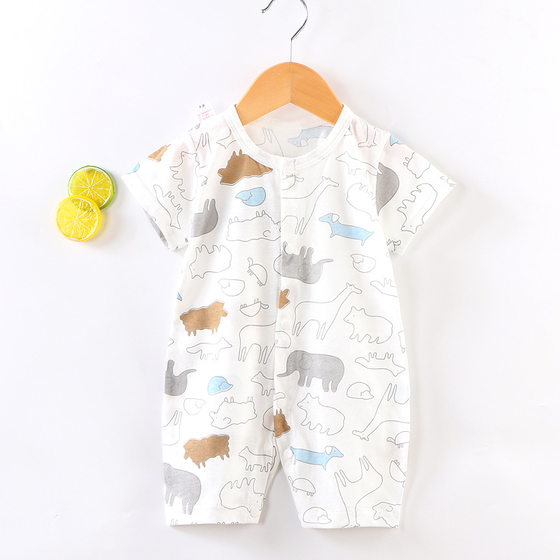 2024 New Baby jumpsuit Newborn Climbing Wear Short-sleeved Thin Ha-ha Clothes Baby's Clothing Baby Wrap Fart Clothes