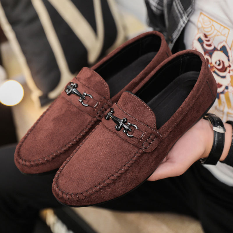 Waterproof casual Sports men's slip-on loafers small leather shoes lazy fashion youth formal wear men's shoes handmade