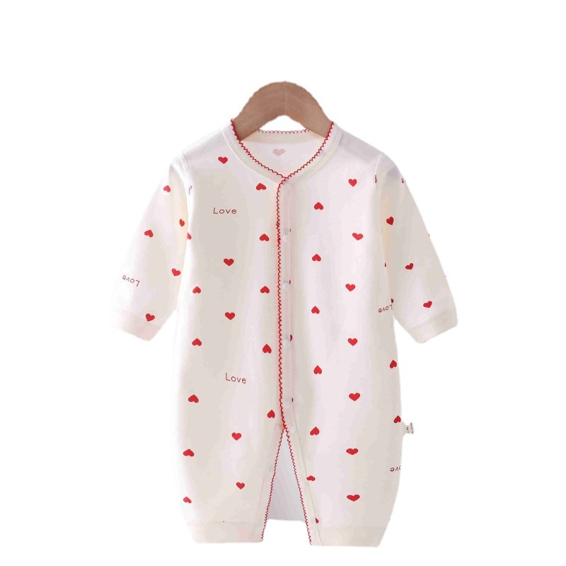 Spring pure cotton boneless baby conjoined Khai newborn baby boys and girls 0-1 year old baby Khai climbing suit