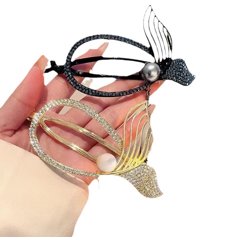 2023 new high-end tassel fishtail twist clip hair clip back head grip high-grade updo hair clip word clip