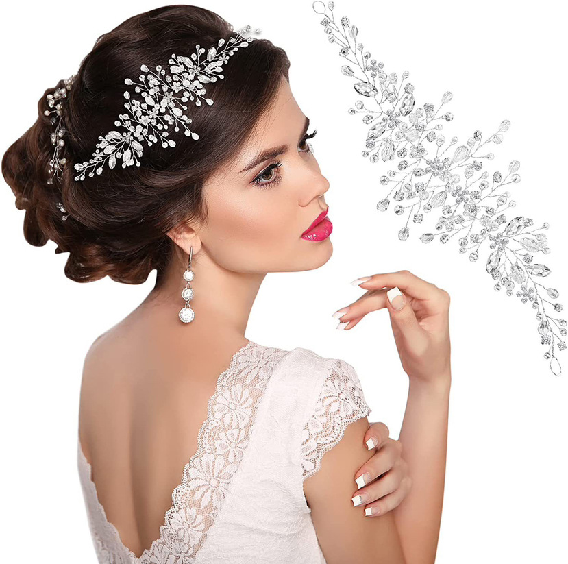 Amazon AliExpress European and American Crystal Headwear Hair Band Rhinestone Hair Accessories Wedding Dress Banquet Headwear Bridal Jewelry