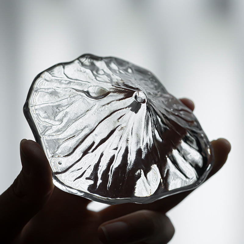 Crystal glass incense thread incense base Fuji Mountain incense transparent incense burner home Zen decoration cover set