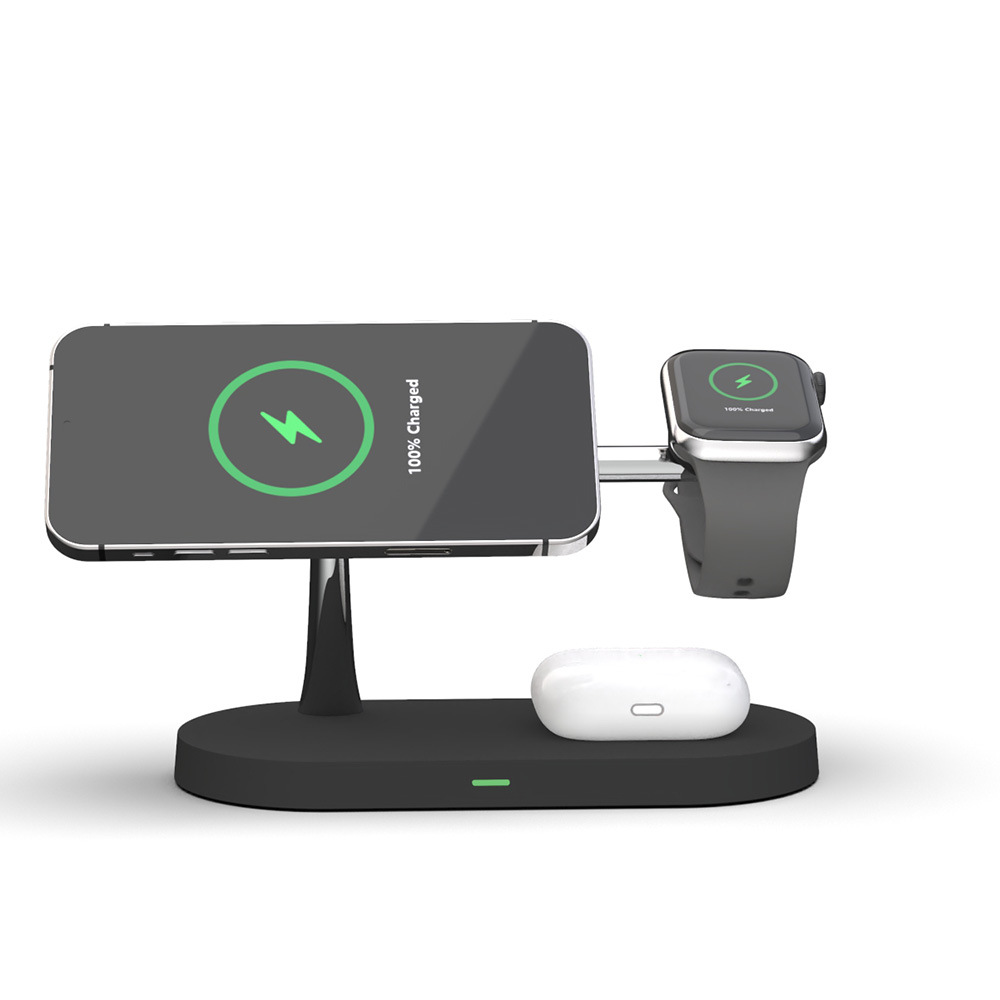 New Magsafe desktop magnetic bracket wireless charger mobile phone watch headset three-in-one wireless charger 15W