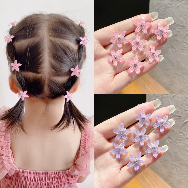 子供用ミニヘアクリップかわいい花のヘアピン小さな女の子のおさげヘアアクセサリー女の子の花のクリップかわいいヘアピン|undefined