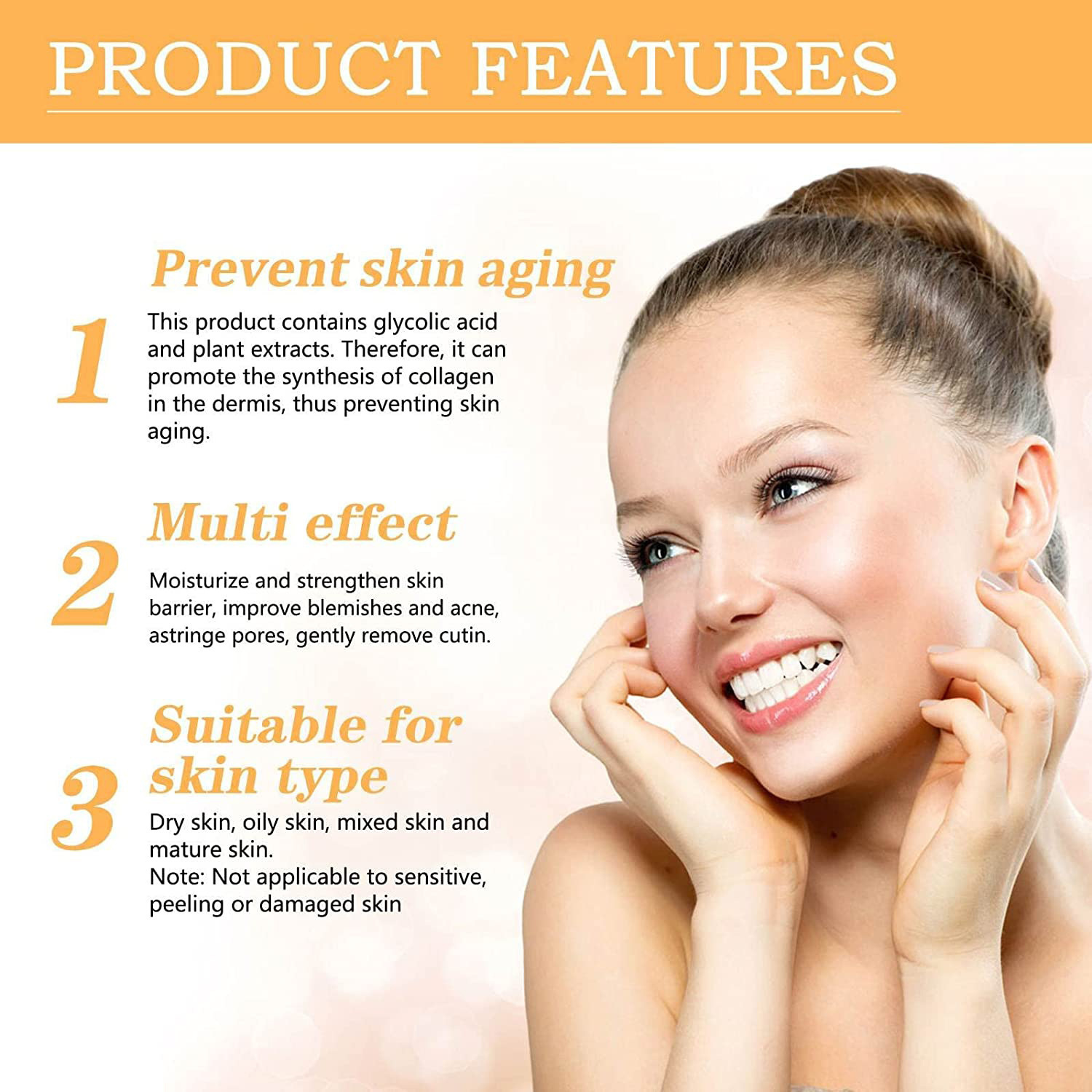 Cross-border Explosions Glycolic Acid Toner Acne Fading Acne Print Closed Acne Skin Moisturizing Toner