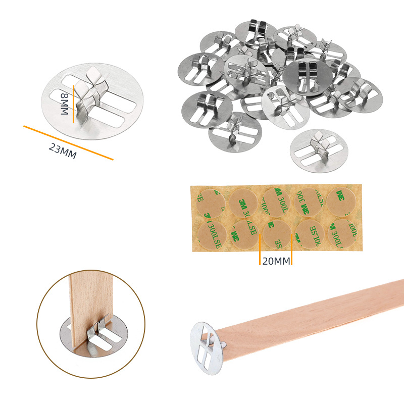 Wax core metal gasket candle core maintainer label bottom holder for making candle wick base holder wax Holder