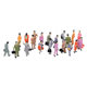 Color village diy building sand table model material mini figure sand table real estate model color figure