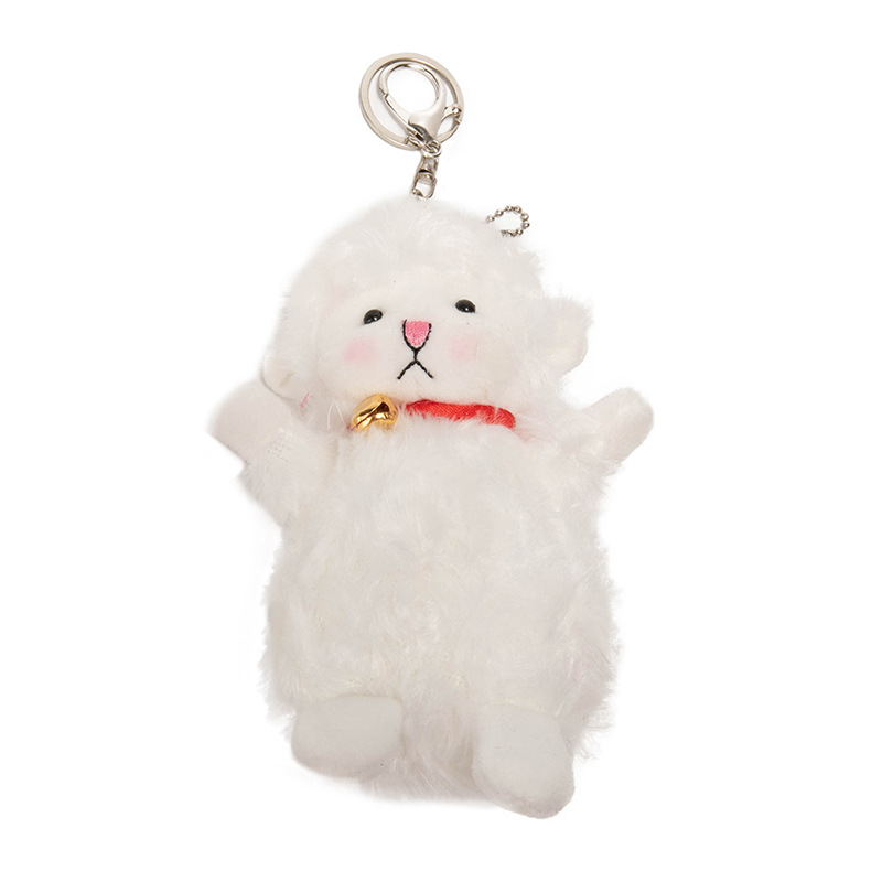 Wholesale Christmas lamb toy plush doll doll bag pendant Bell sheep female keychain ornaments