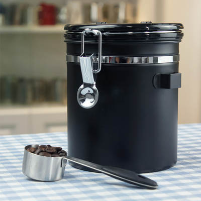 304 Stainless Steel Coffee Sealed Jar Exhaust Valve Breathing Sealed Storage Jar Food Cat Food Dog Food Storage Jar