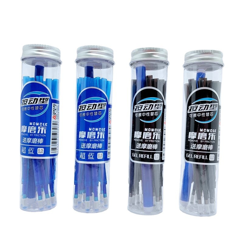 12 barreled push core erasable neutral refills students push the refills 0.5mm molle erasable blue and black