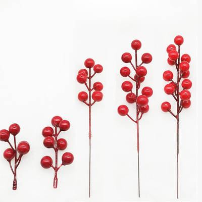 7/12 Christmas fruit foam red fruit Holly fruit simulation Red Berry home decoration red fruit skewer