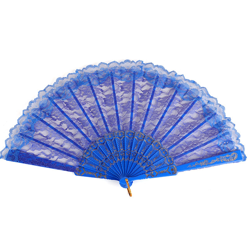 Lolita Lace Women's Folding Summer Orchid Fan Dance Performance Photography Props Folding Fan