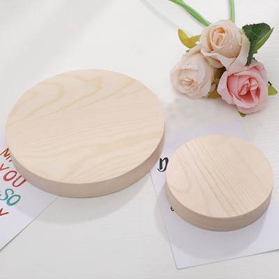 Pine round piece tag DIY painting jewelry coasters accessories material round wood piece solid wood crafts base