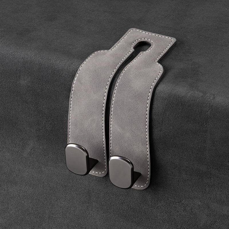 Grey-suede unlabeled split double hook
