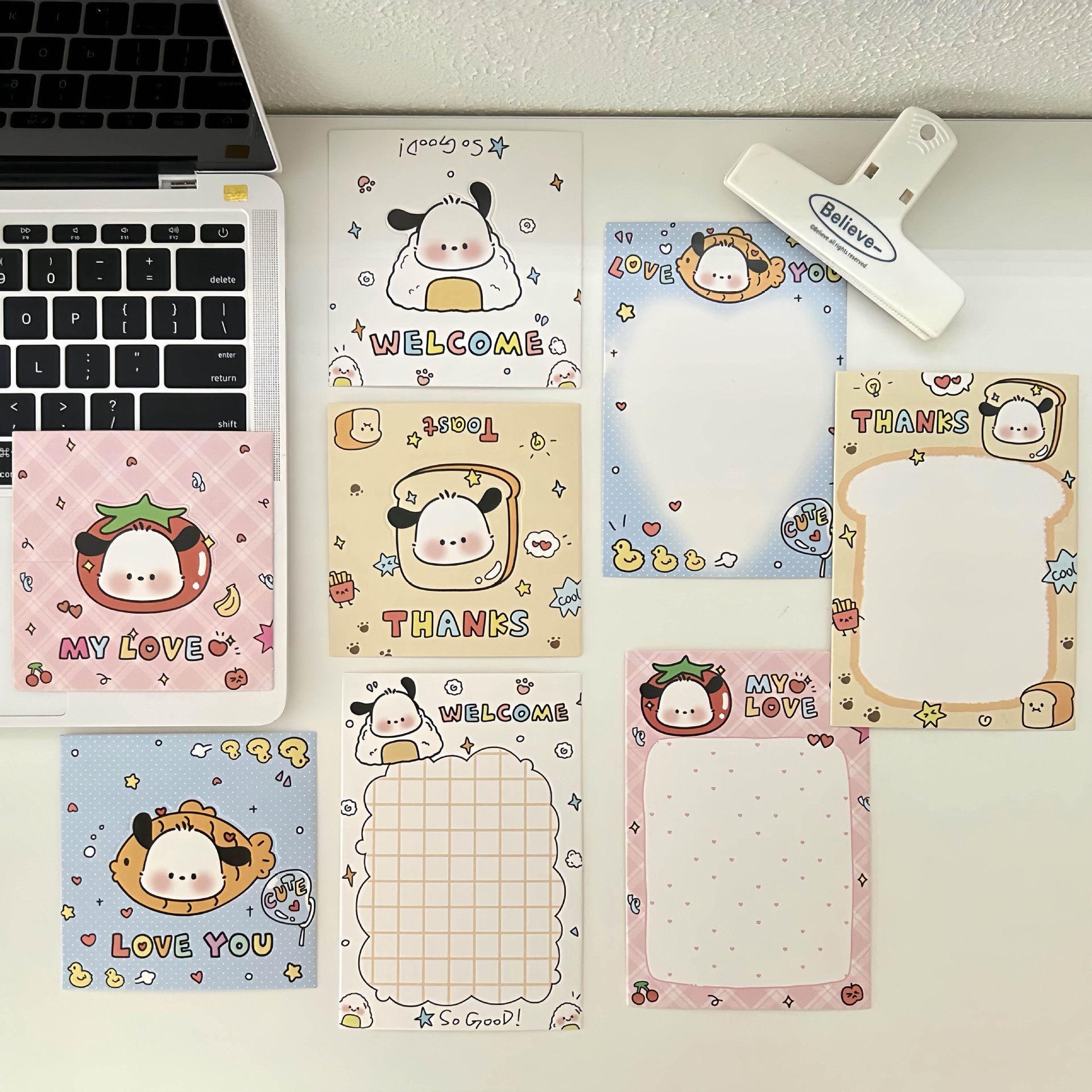 Original Cute Puppy Kaka Head Card Back Card Material Packaging Gift Packaging Sticker Folding Card