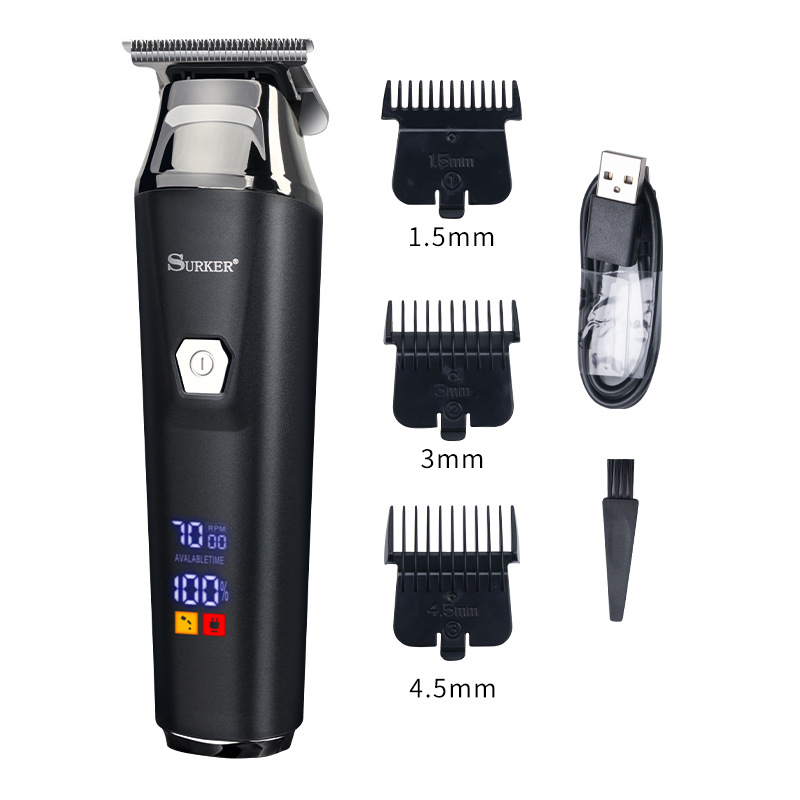 High-power hair salon special hair scissors LED digital display electric oil head scissors USB Portable Charging electric clippers wholesale
