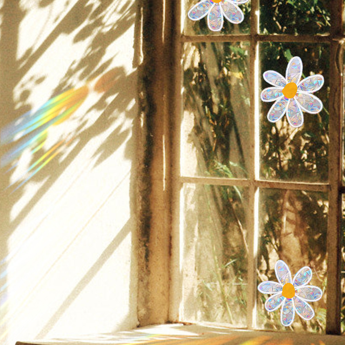 XC4000 flower Daisy colorful sunlight static sticker window window glass self-adhesive decorative wall sticker