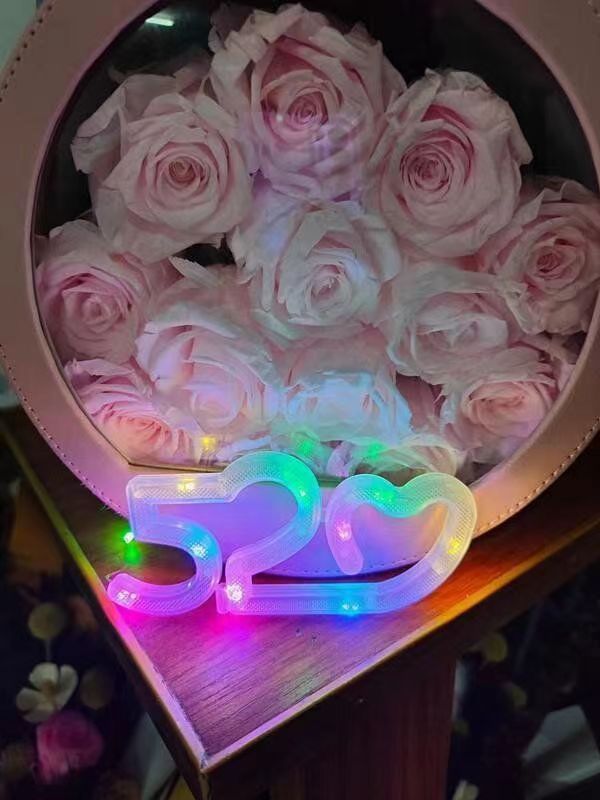 Valentine's Day LED Decorative Light Birthday Cake Gift Box Flowers Flower bouquet Floral packaging LOVE luminous letter string of lights