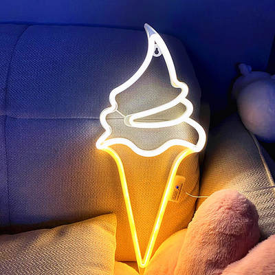 New cross-border e-commerce neon light big ice cream Christmas holiday birthday decoration LED modeling light room atmosphere