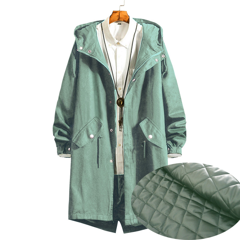 Windbreaker Men's Mid-length Hooded Coat Korean Style Slim-fit Coat New Style Coat Men's Spring and Autumn Handsome Coat