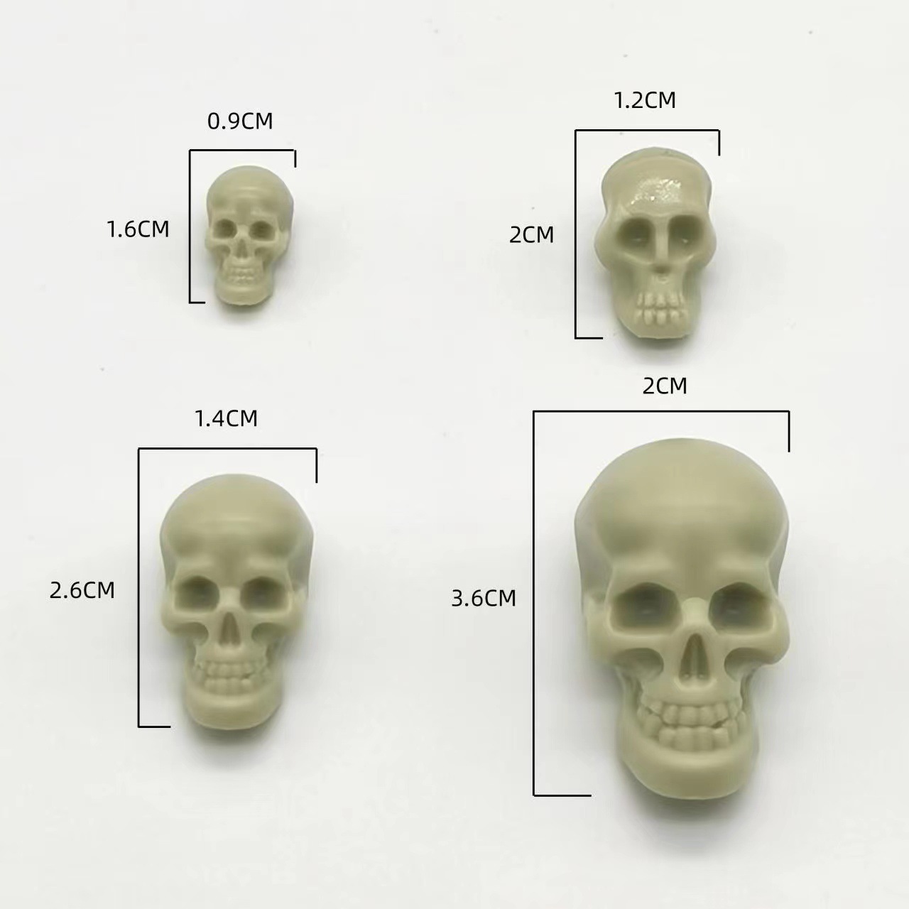 Plastic Skull Halloween Ghost Festival Small Toy DIY Accessories Decorations Ghost Mini Skull
