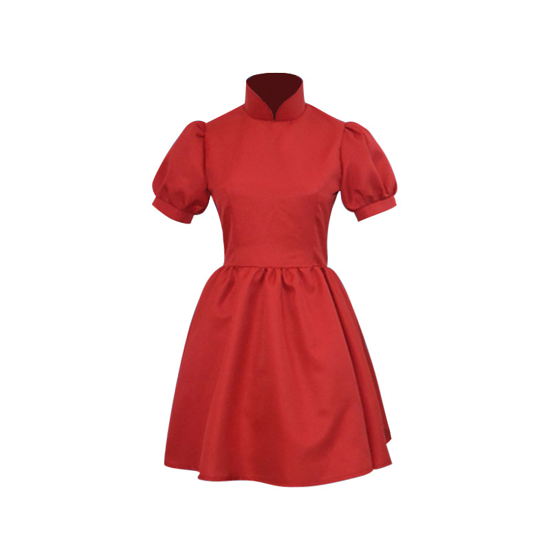 Golden Fish Girl on the Cliff Ponyo Cosplay Costume Red Dress Children's Costume Halloween