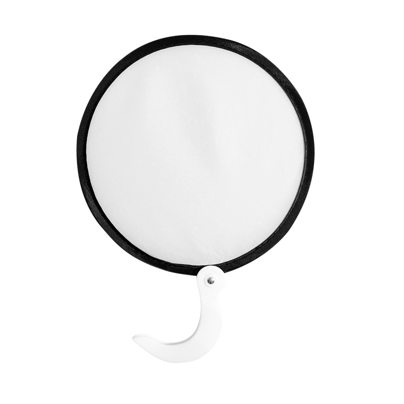 Blank diy Round Fan Summer Mini Cloth Solid Color Folding Fan Pocket Round Fan Children Portable Portable Folding Fan