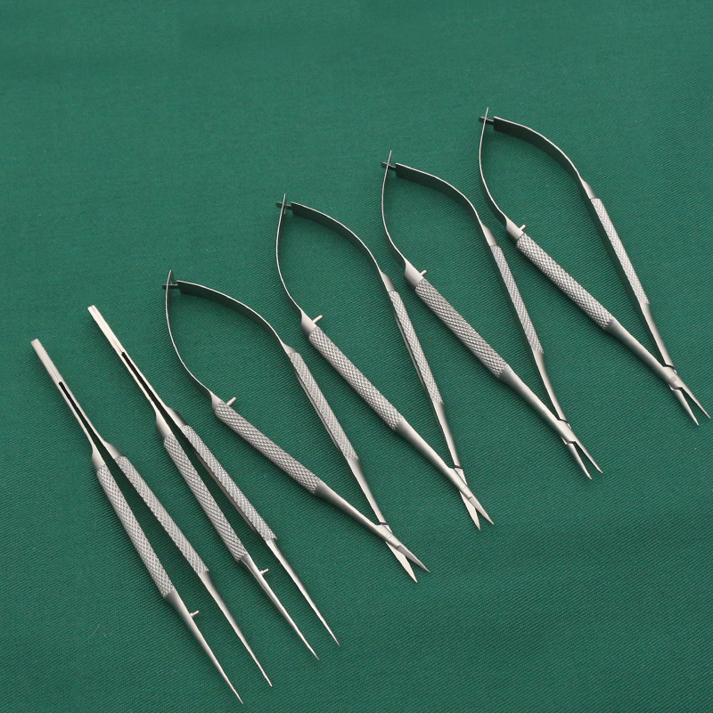 Ophthalmology Hand surgery Microsurgical instrument set Corneal scissors Eye forceps Microneedle holding forceps Microsurgical instrument